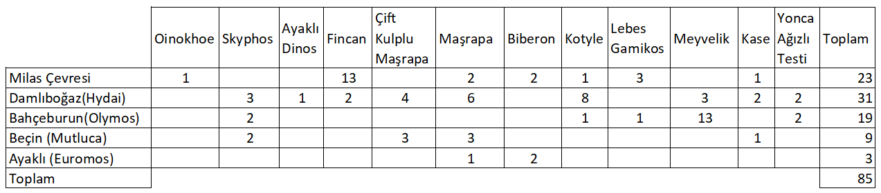 karya bölgesi buluntuları